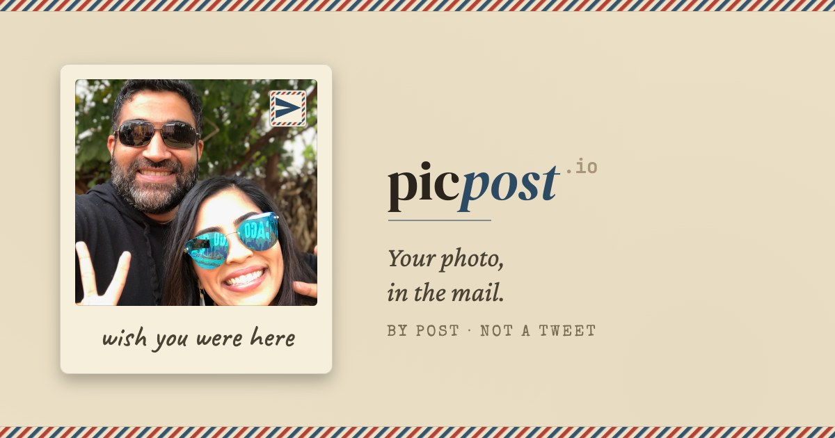 A Picpost photo postcard: your photo, in the mail.