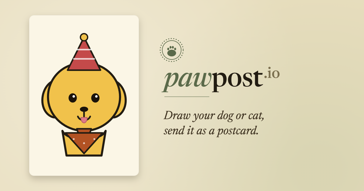 Pawpost postcard artwork