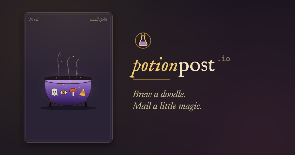 Potionpost postcard artwork